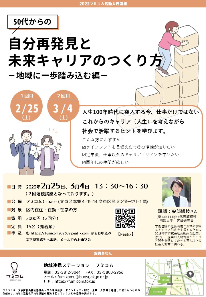 ［2022フミコム活動入門］50代からの自分再発見と未来キャリアのつくり方-地域に一歩踏み込む編-